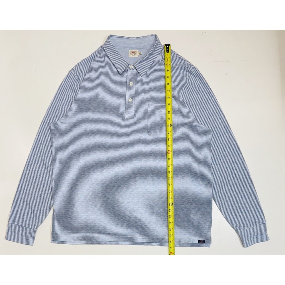 FAHERTY $128 Size XXL Mens Polo Shirt Long Sleeve Soft Cotton Blend Golf Striped